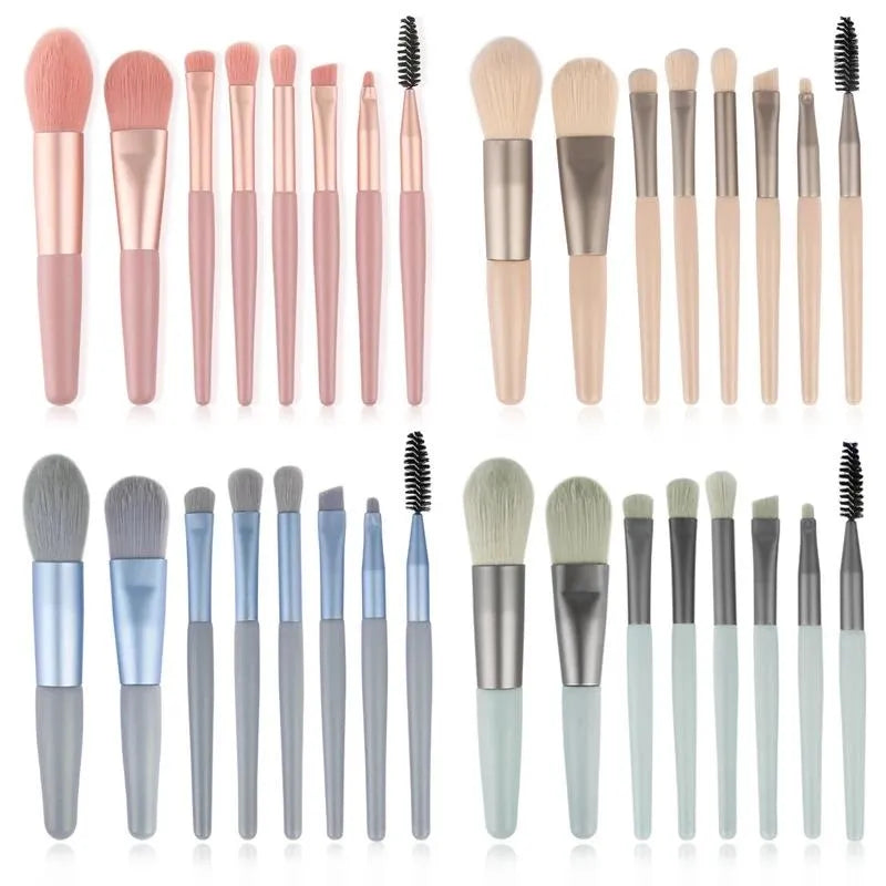 8 Pcs Mini Travel Makeup Brushes