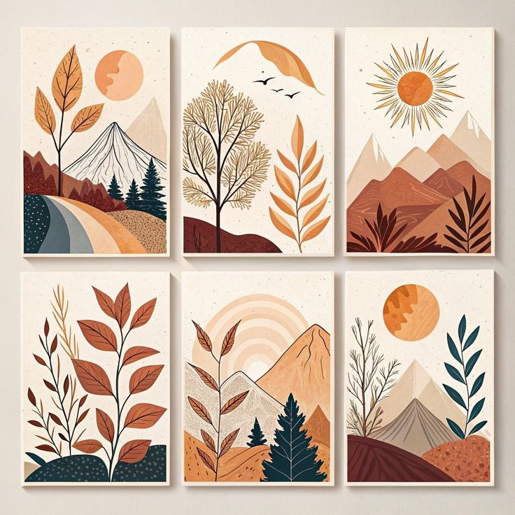 Wooden wall Art 6pcs Frame set